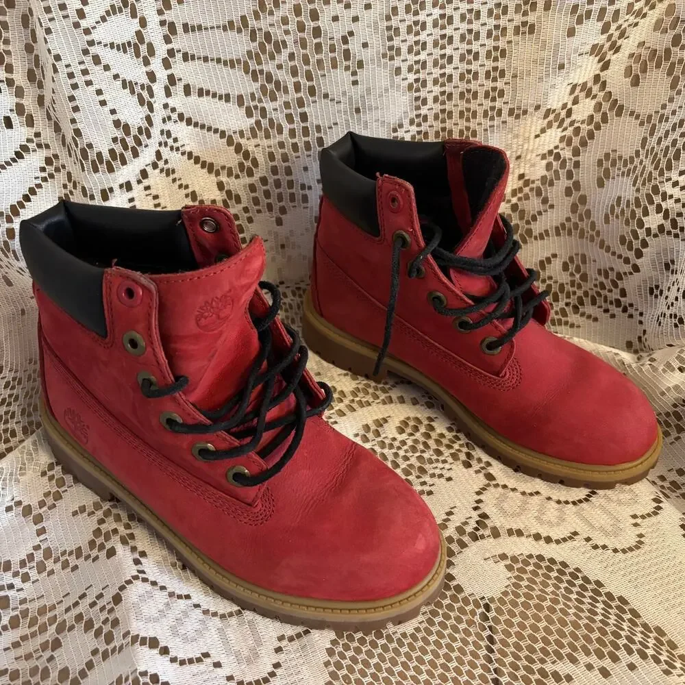 Timberland Premium Men's US 5 Red Waterproof Boots